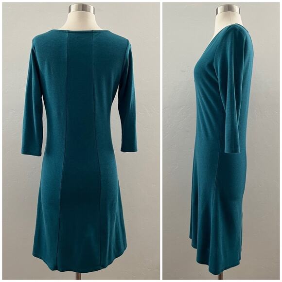 Toad & Co Horny Toad Redolent Dress Tencel Cotton Spandex Stretch Teal Small - Picture 2 of 10